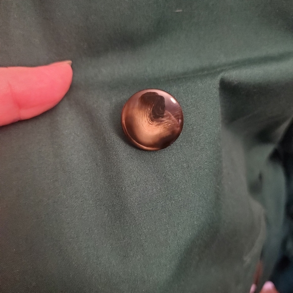 Club 5.4 Vintage Green Petite Trench Coat - Picture 8 of 16